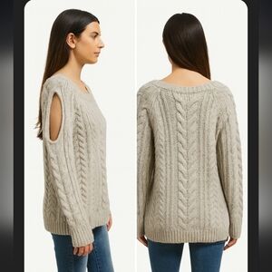 Soft Surroundings Cutout Arm Sweater in Gray